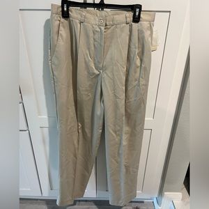 Khaki pants with elastic side waistband